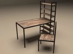 Table and Chair Set 3D model