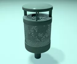 Trashcan with plastic bag  3D model