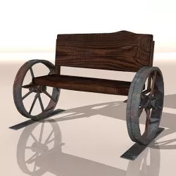 Unique Old  Vintage Benches 3D model