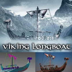 Viking Longboat Full Version 3D model