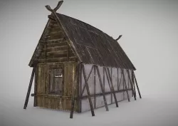 Viking Longhouse Low-poly 3D model