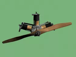 Vintage aircraft engine 1910 3D model