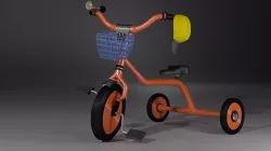 Vintage kids tricycle bicycle Low-poly 3D model