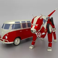 VW Bulli Samba T1 Transformer 3D model 3D model
