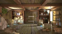 Warehouse provisions on pirate ship 3D model