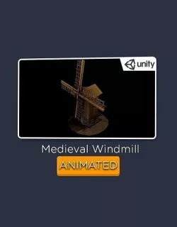 Windmill - Medieval ANIMATED Low-poly 3D model