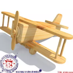 wooden airplane 3D model