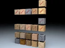 Wooden Crates Mega Pack Low-poly 3D model