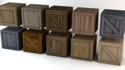 Wooden Crates Pack Low-poly 3D model