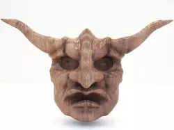 Wooden Demon Head 3D model