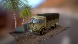 WWII Truck Fiat 626 CN Italian Low-poly 3D model