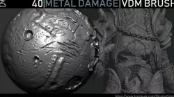Zbrush - Metal Damage VDM Brush 3D model