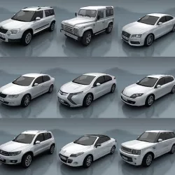 10 - City cars models E Low-poly 3D model