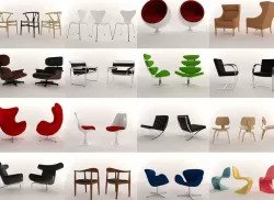 16 Low Poly Design Chairs Low-poly 3D model