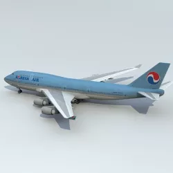747-400 Korea Air 3D model