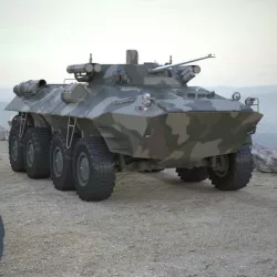 Armoured Transporter BTR 90 RIGGED Low-poly 3D model