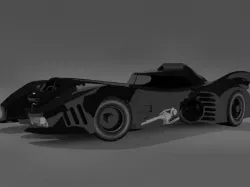 Batmobile Low-poly 3D model