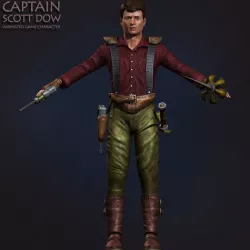 Captain Scott Dow  Low-poly 3D model