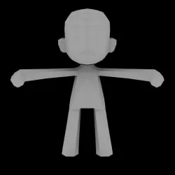 Chibi character template for games Low-poly 3D model