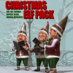 Christmas Elf Pack Low-poly 3D model