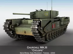 Churchill MK III - Cyclops 3D model