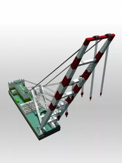 Crane Barge 3D model