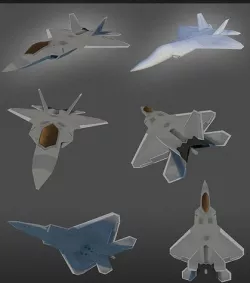 F22 Raptor lowpoly Low-poly 3D model