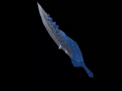 Fantasy rocky sword Low-poly 3D model