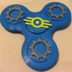 Fidget Tri-Spinner with Themed Bearing Caps