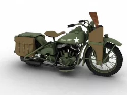 Harley Davidson WLA 1942 WW2 3D model