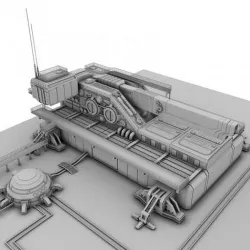 Heavy sci-fi cannon 3D model