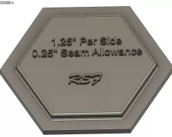 Hexagonal Sewing Template - 1.25" per side + 0.25" Seam Allowance