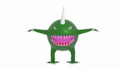 Horn Sphere Space Monster Low-poly 3D model
