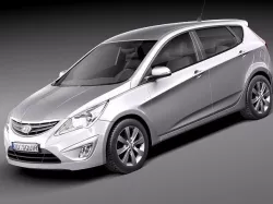 Hyundai Verna Accent 2012 Hatchback 3D Model 3D model