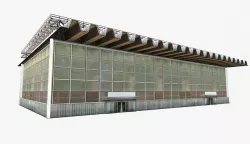 Industrial Station Building Low-poly 3D model