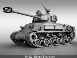 M-51 Super Sherman  3D model