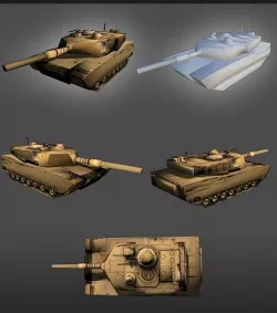 M1 Abrams Tank lowpoly Low-poly 3D model