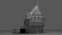 Medieval Bakery Low-poly 3D model