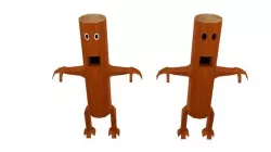 Monster Log Character Low-poly 3D model