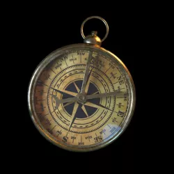Old Fashioned Brass Compass 3D model