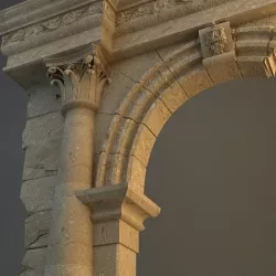 Old Stone Column Arch 3D model