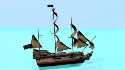 Pirate ship The Walrus Low-poly 3D model