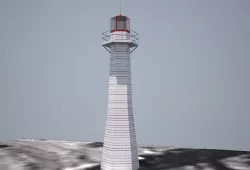 Point Cleveland Lighthouse Low poly 3D model