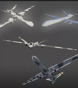 Predator UAV lowpoly Low-poly 3D model