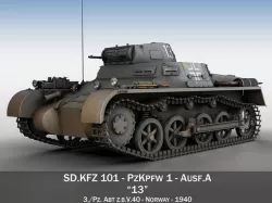 PzKpfw 1 - Panzer 1 - Ausf A - 13 3D model