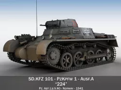 PzKpfw 1 - Panzer 1 - Ausf A - 224 3D model