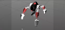 Quadrobot with a Rig 3D model