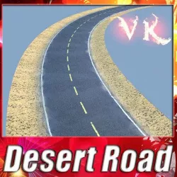 Realistic Desert Road High Resolution 3D model
