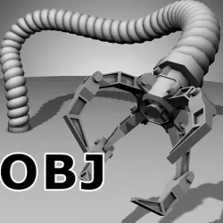 Robot Mechanic Arm OBJ - style three 3D model