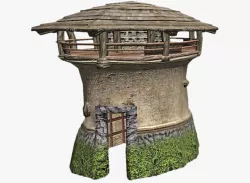 Round Tower Low-poly 3D model